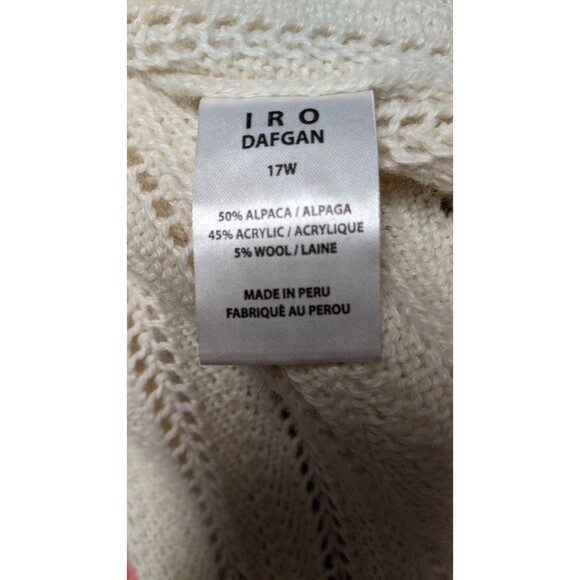 Gorgeous IRO "Dafgan" Cream Ruffle Sleeve Alpaca/Wool Blend Open Knit Sweater XS - Picture 10 of 11
